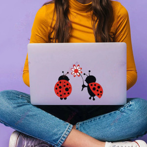 Cute Ladybug in Love Sticker – Durable & Romantic Vinyl Decal