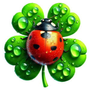 Cute Fairy Dew Ladybug Sticker | Unique Nature Decal Gift