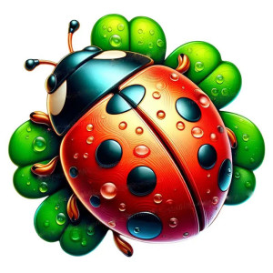 Sticker Coccinelle & Trèfle Porte-Bonheur | Vinyle Étanche