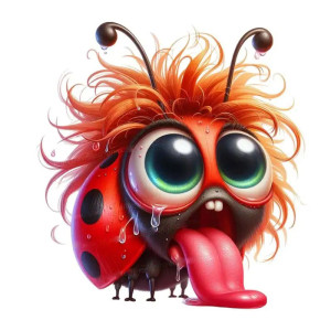 Sticker Coccinelle Drôle Coiffure Folle | Cadeau Original
