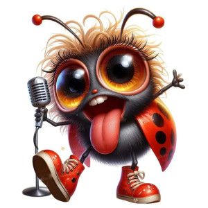 Sticker Coccinelle Rockstar Drôle - Cadeau Rock & Roll Mignon