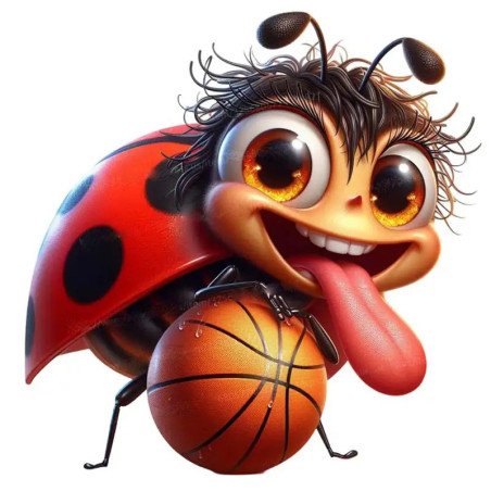 Sticker Coccinelle Basket Drôle | Autocollant Sportif Mignon