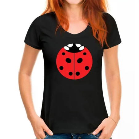 T-shirt Coccinelle pour femme 'Porte-Bonheur Rouge'