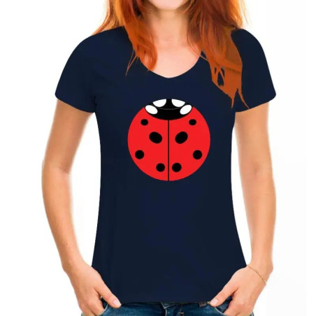T-Shirt Femme Coccinelle Porte-Bonheur | Cadeau Original