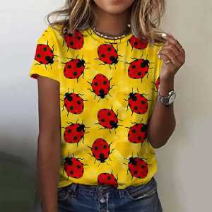 T-shirt Coccinelle 'Jaune Printanier' pour femme
