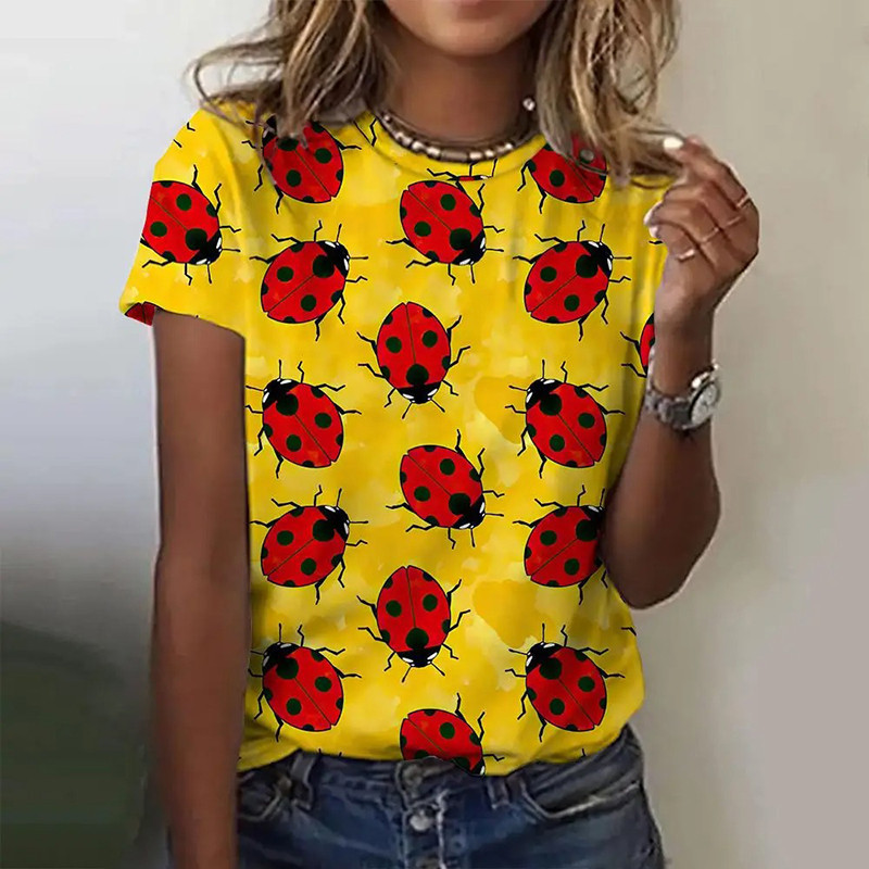 T-shirt Coccinelle 'Jaune Printanier' pour femme