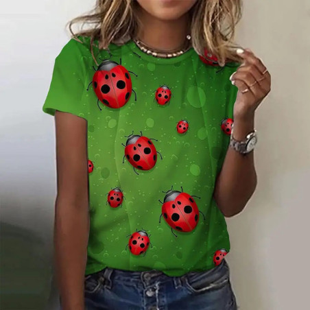 T-shirt Coccinelle 'Douce Rosée Verte' pour femme