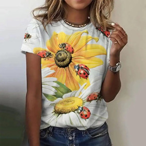T-shirt Coccinelle 'Éveil Champêtre' pour femme