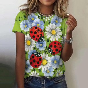 T-shirt Coccinelle 'Doodle Printanier' pour femme