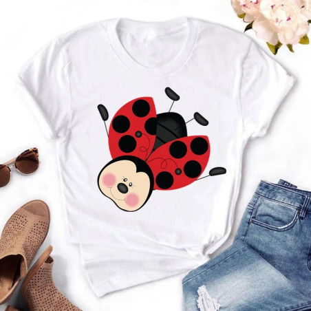 T-shirt Coccinelle 'Petit Bonheur Ailé' pour femme
