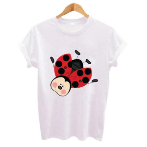 T-Shirt Coccinelle Mignon pour Femme | 100% Coton Kawaii