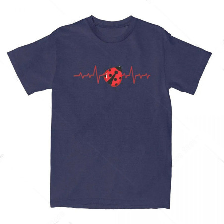 T-Shirt Coccinelle Battement de Cœur | 100% Coton Cadeau Nature