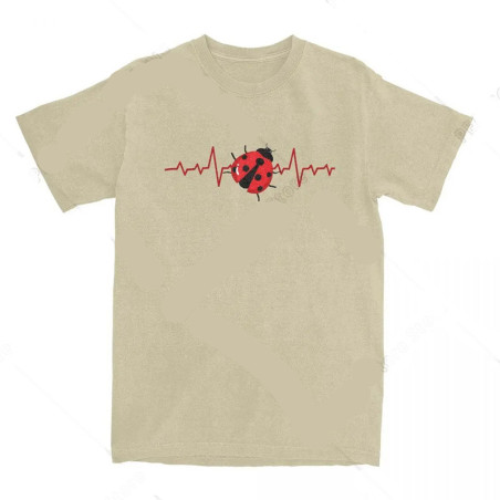 T-Shirt Coccinelle Battement de Cœur | 100% Coton Cadeau Nature