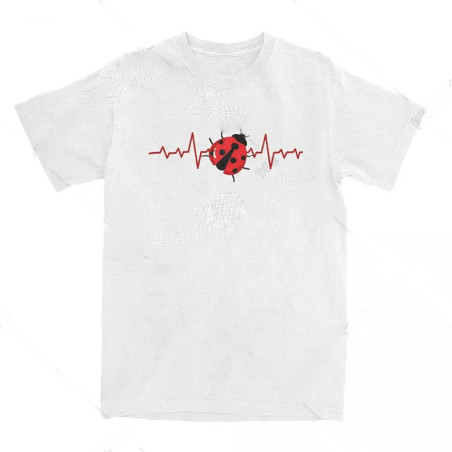 T-Shirt Coccinelle Battement de Cœur | 100% Coton Cadeau Nature