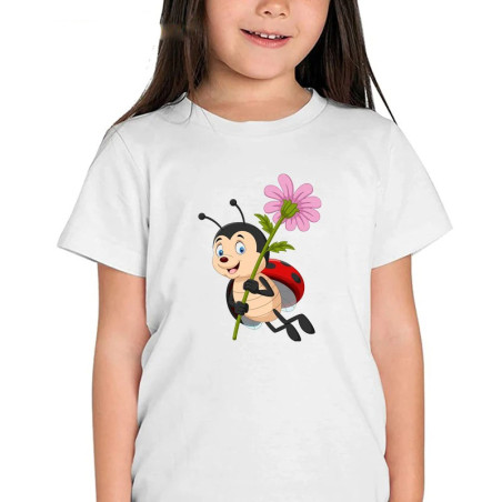 T-shirt Coccinelle "Jardin Fleuri Joyeux"pour petite fille