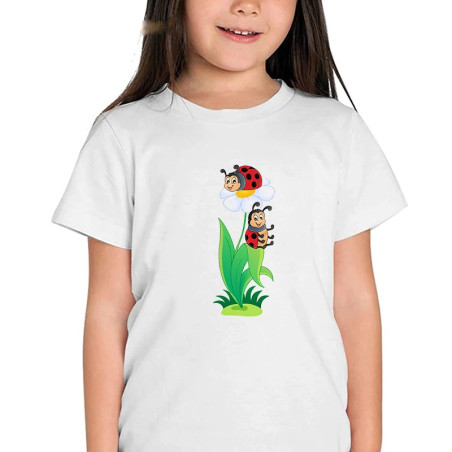 T-shirt enfant "Coccinelle - Rencontre dans le jardin"
