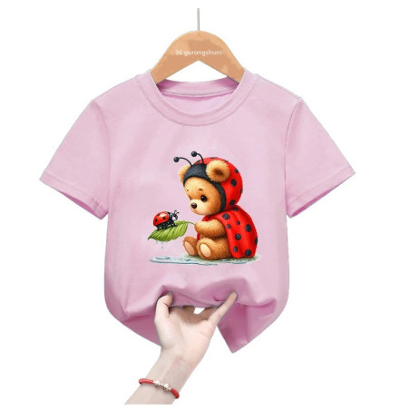 T-shirt enfant Coccinelle Curieuse - 2 couleurs au choix !