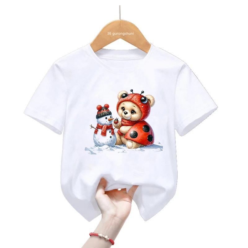 T-Shirt Enfant Mignon Coccinelle d'Automne | 100% Coton