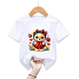 T-shirt enfant Coccinelle Florale - 2 couleurs au choix !