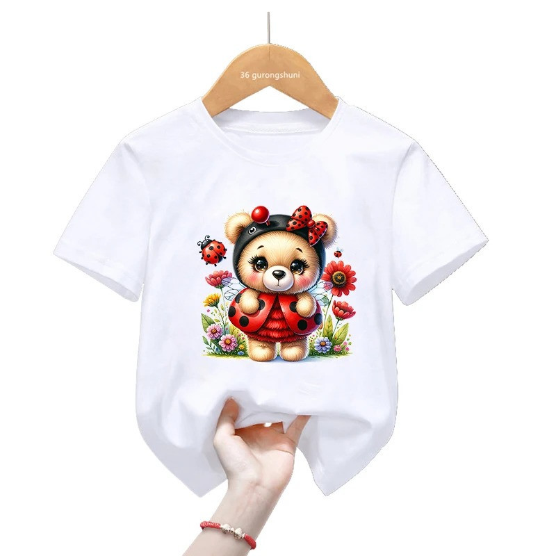T-shirt enfant Coccinelle Florale - 2 couleurs au choix !