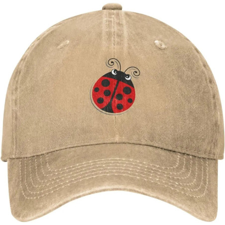 Casquette Coccinelle en Jean | Chapeau Vintage Brodé