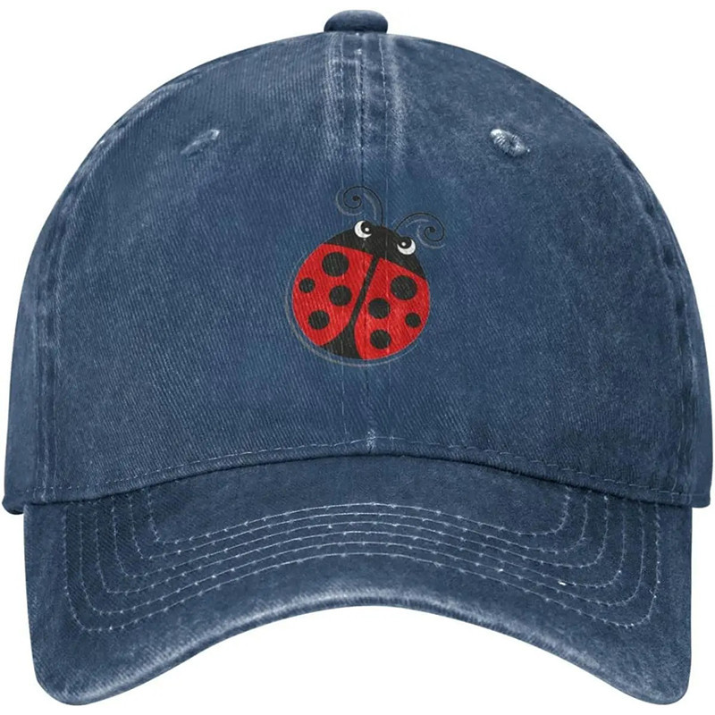 Casquette Coccinelle en Jean | Chapeau Vintage Brodé