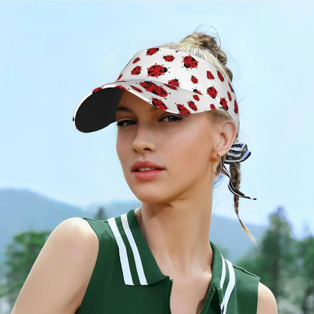 Ladybug Sun Visor Hat | Unique Summer Gift for Women