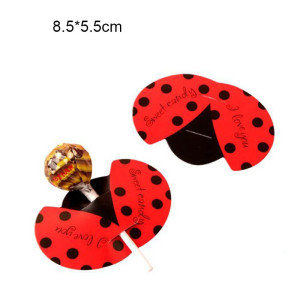 Emballage Coccinelle pour sucettes et autres bombons - Lot de 20 ou 50 pièces