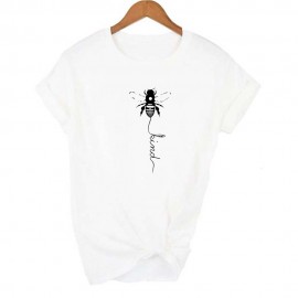 T-shirt Abeille Let it BEE à manches courtes pour femme modele 3 blanc