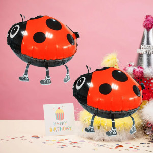 Ballons Coccinelles Marcheuses (Lot de 2) | Déco Fête Cadeau