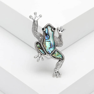 Abalone Shell Frog Brooch | Elegant & Symbolic Nature Jewelry