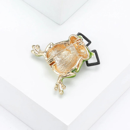 Cute Nerdy Frog Brooch | Funny Enamel Pin Gift for Women