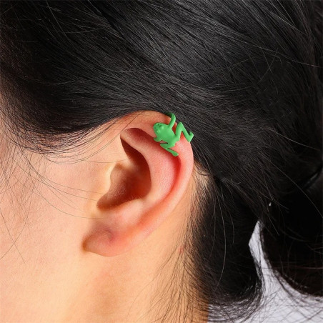 Boucles d'Oreilles Grenouille Émeraude | Bijou Animalier