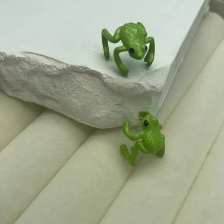 Boucles d'Oreilles Grenouille Émeraude | Bijou Animalier