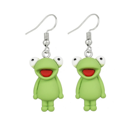 Boucles d'Oreilles Grenouille Rieuse | Bijoux Animaux Mignons