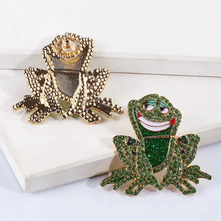 Cute Rhinestone Frog Earrings | Unique Animal Jewelry Gift