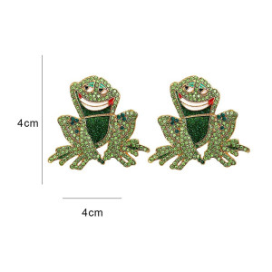 Cute Rhinestone Frog Earrings | Unique Animal Jewelry Gift