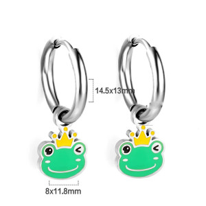 Boucles d'oreilles Prince Grenouille | Bijou Acier Inox Cadeau