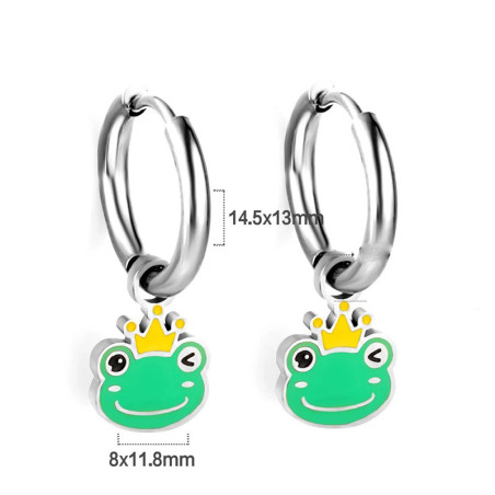 Boucles d'oreilles Prince Grenouille | Bijou Acier Inox Cadeau