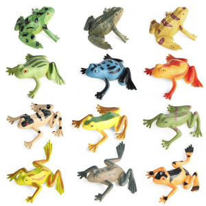 Set de 12 Mini Ranas Realistas - Juguete Educativo y Bonito