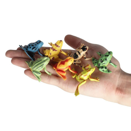Set de 12 Mini Ranas Realistas - Juguete Educativo y Bonito