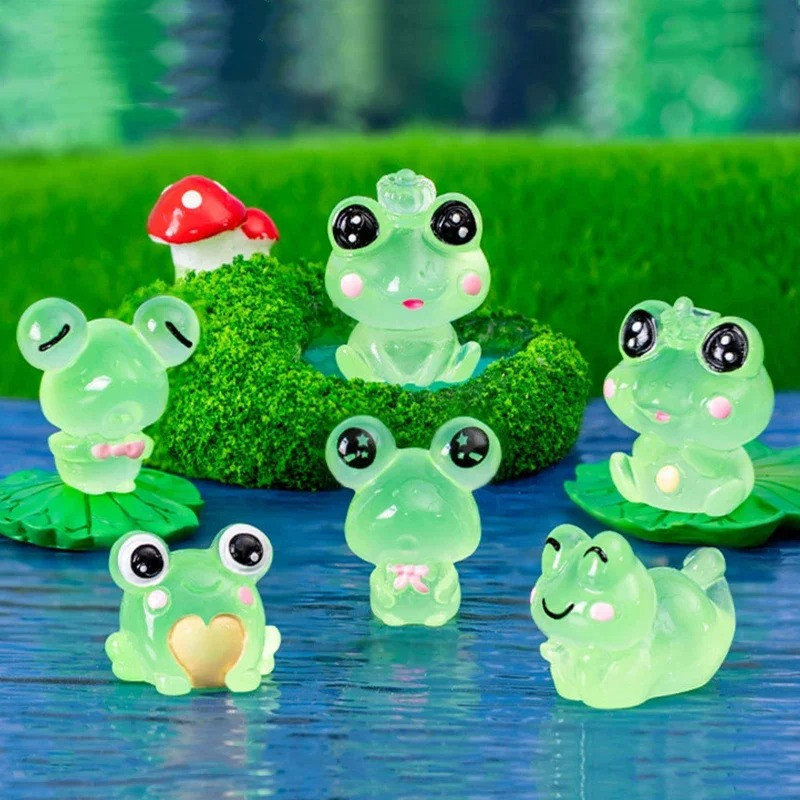 Mini Figurines Grenouilles Phosphorescentes | Lot de 6 en Résine