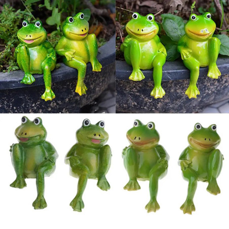 Cute Frog Figurines in Resin | Unique Garden Decor Gift Idea