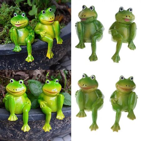 Cute Frog Figurines in Resin | Unique Garden Decor Gift Idea