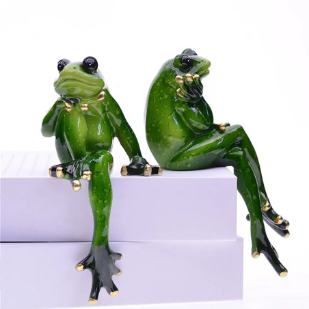 Statuettes Grenouille "Pensée Bucolique" | Déco en Résine
