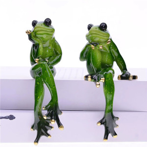 Cute "Bucolic Thought" Frog Figurine | Resin Home Decor Gift