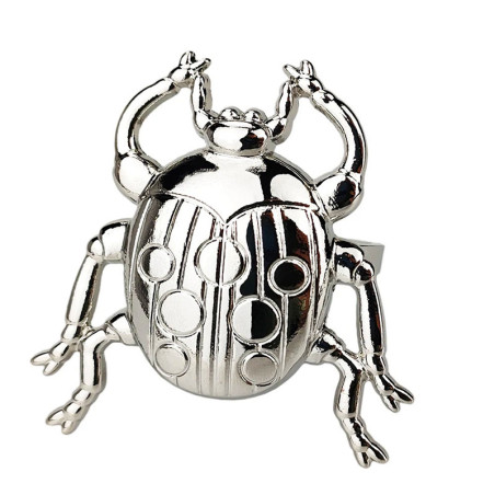Scarab Beetle Napkin Rings - Elegant Metal Table Decor Gift