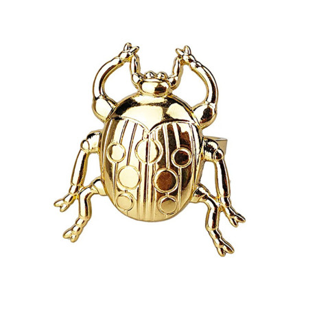 Scarab Beetle Napkin Rings - Elegant Metal Table Decor Gift