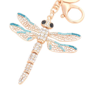 Ocean Breeze Dragonfly Keychain | Elegant Rhinestone Charm Gift