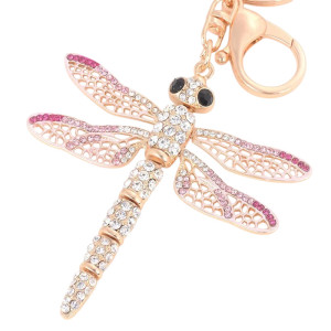 Porte-clés Libellule Strass Brise Océane | Bijou de Sac Élégant